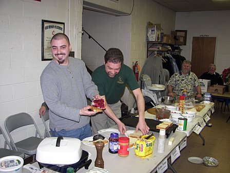 Asbury Men's Cooking Demo 2007: even making grilled PB&J