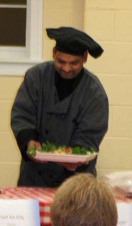 Chef Arthur serving Kielbasi & Kraut